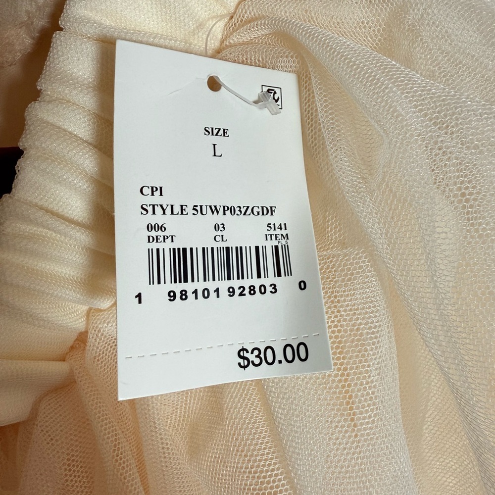 WICKED Cream / Blush Tulle Maxi Skirt with Tiered Design size L, BNWT - Picture 10 of 11
